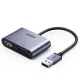 Ugreen CM449 Adapterkonverter USB - HDMI 1.3 (1920x1080 60Hz) + VGA 1.2 (1920x1080 60Hz) grau