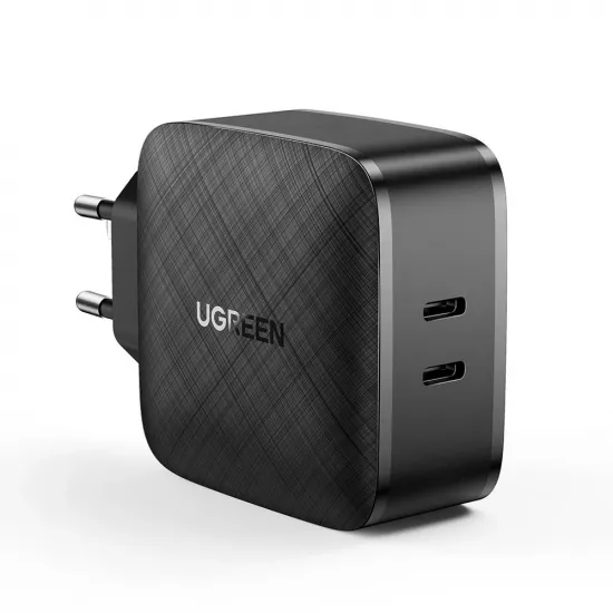 Ugreen wall charger 2x USB Type C 66W Power Delivery 3.0 Quick Charge 4.0+ black (CD216)