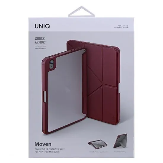 UNIQ etui Moven iPad Mini (2021) Antimicrobial bordowy/burgundy
