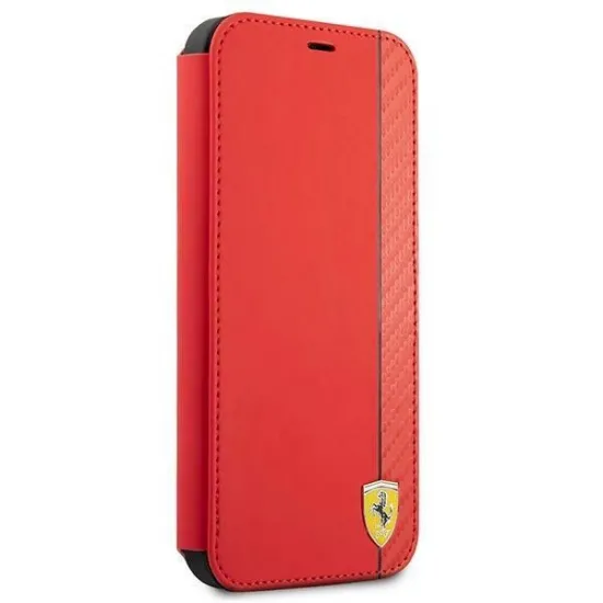 Ferrari FESAXFLBKP13SRE iPhone 13 mini 5.4&quot; rot/rotes Buch On Track Carbon Stripe
