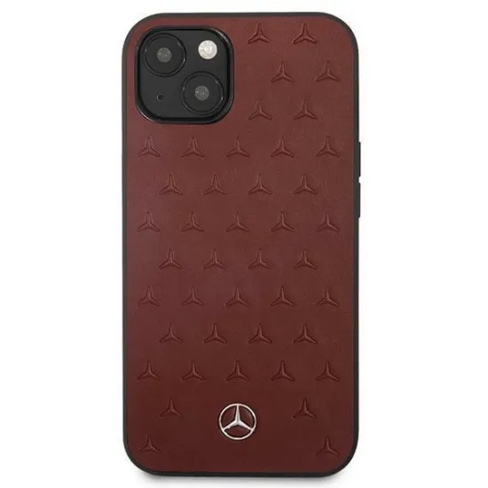 Mercedes MEHCP13SPSQRE iPhone 13 mini 5,4" czerwony/red hardcase Leather Stars Pattern