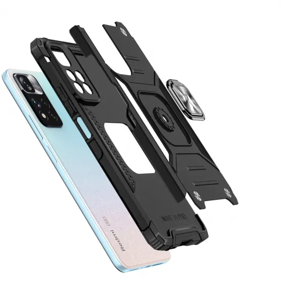 Wozinsky Ring Armor Tough Hybrid Case Cover + Magnetic Mount Xiaomi Redmi Note 11 Pro 5G (China) / Redmi Note 11 Pro + 5G (China) / Mi 11i (India) / Mi 11i HyperCharge / Poco X4 NFC 5G blue