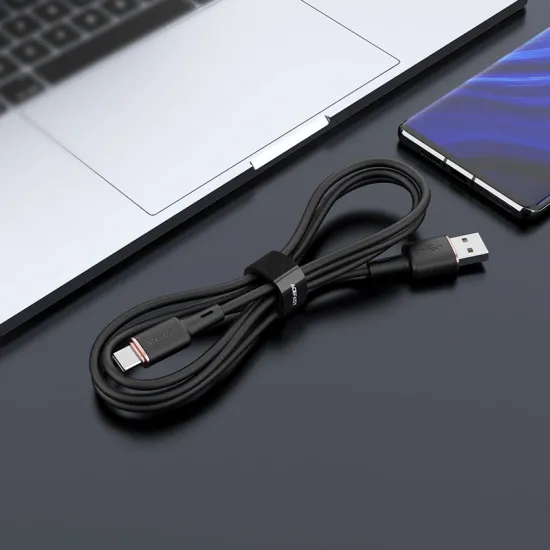 Acefast USB cable - USB Type C 1.2m, 3A black (C2-04 black)