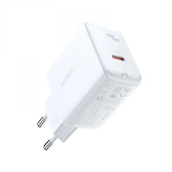 Acefast fast charger USB Type C 20W Power Delivery white (A1 EU white)
