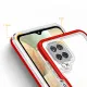 Clear 3in1 Case for Samsung Galaxy A22 4G Frame Gel Cover Red