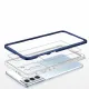 Klare 3in1 Hülle für Samsung Galaxy S22 Frame Gel Cover Blau