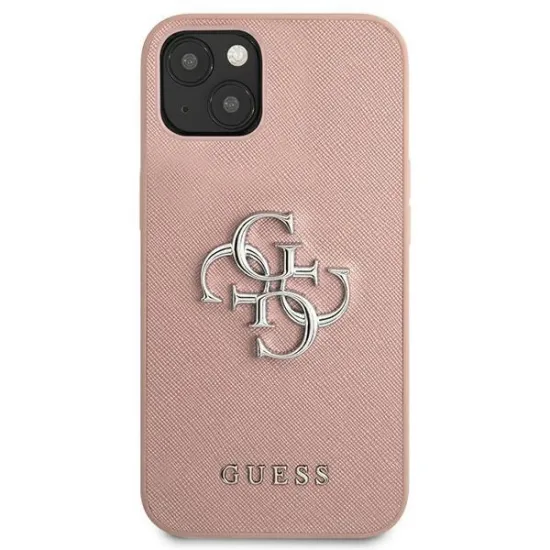 Guess GUHCP13SSA4GSPI iPhone 13 mini 5.4&quot; pink/pink hardcase Saffiano 4G Metal Logo