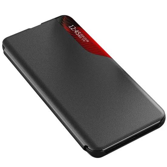Eco Leather View Case elegante Hülle mit Flipcover und Standfunktion für Samsung Galaxy A53 5G schwarz