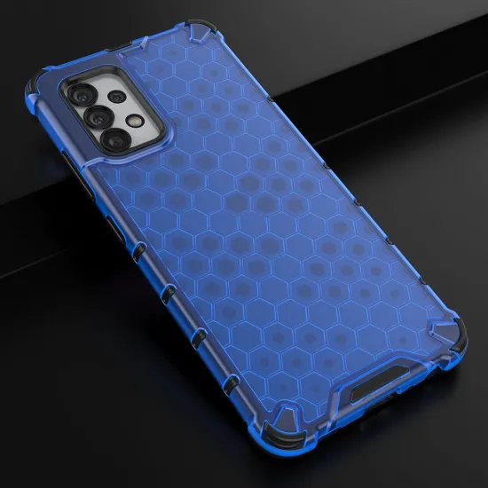 Honeycomb case armored cover with a gel frame for Samsung Galaxy A03s (166.5) blue