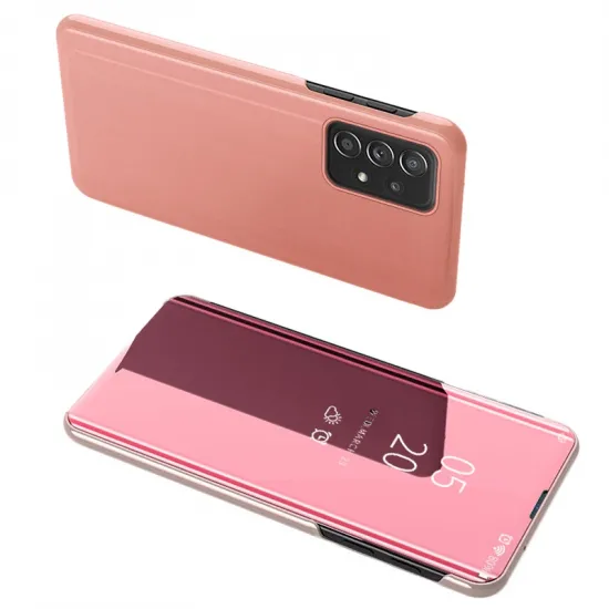 Clear View Case flip cover for Samsung Galaxy A73 pink