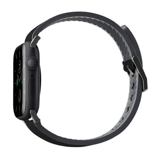 UNIQ pasek Straden Apple Watch Series 4/5/6/7/8/SE/SE2/Ultra 42/44/45mm. Leather Hybrid Strap czarny/black