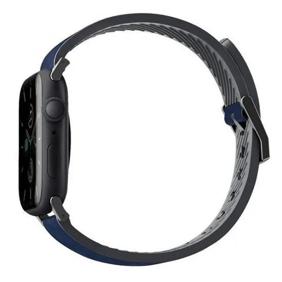 UNIQ pasek Straden Apple Watch Series 4/5/6/7/8/SE/SE2/Ultra 42/44/45mm. Leather Hybrid Strap niebieski/blue