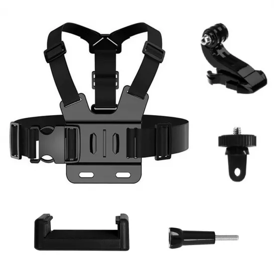 GoPro Chest Strap set of accessories 5in1 for GoPro, DJI, Insta360, SJCam, Eken sports cameras (GoPro 5 in 1 chest strap)