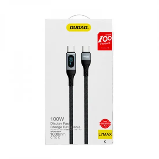 Dudao L7MaxC USB-C - USB-C PD cable 100W 1m - black