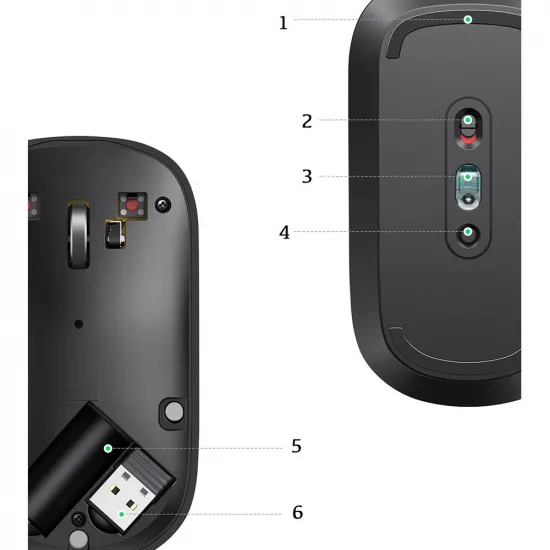 Ugreen handy wireless mouse USB black (MU001)
