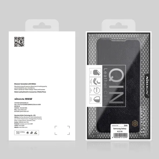 Nillkin Qin Lederholsterhülle für Samsung Galaxy A13 5G schwarz