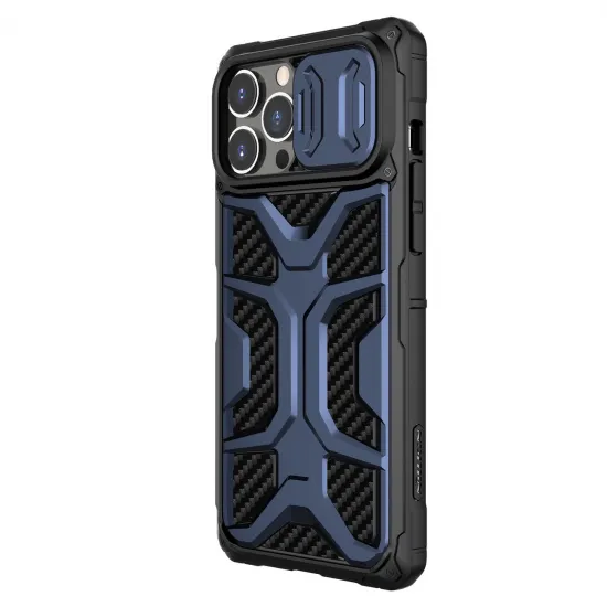 Nillkin Adventruer Case Hülle für iPhone 13 Pro Max gepanzerte Hülle mit Kameraabdeckung blau