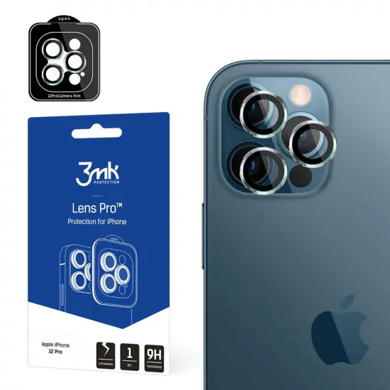 3MK Lens Protection Pro iPhone 12 Pro Camera lens protection with mounting frame 1 pc.