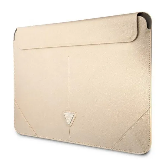 Guess Saffiano Triangle Logo case for a 14&quot; laptop - beige