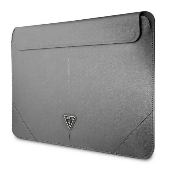 Guess Saffiano Triangle Logo case for a 14&quot; laptop - silver