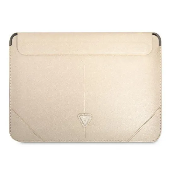 Guess Saffiano Triangle Logo case for a 16&quot; laptop - beige