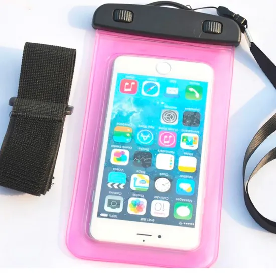 PVC waterproof armband phone case - pink