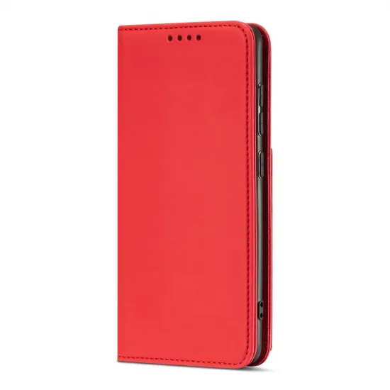 Magnet Kartenetui für Samsung Galaxy A12 5G Tasche Brieftasche Kartenhalter rot