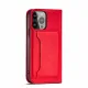 Magnet Kartenetui Hülle für Samsung Galaxy S22 Ultra Tasche Geldbörse Kartenhalter Rot