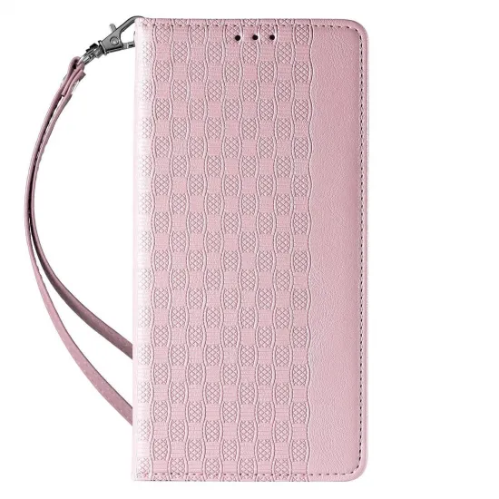 Magnet Strap Case Case for iPhone 13 Pro Max Pouch Wallet + Mini Lanyard Pendant Pink