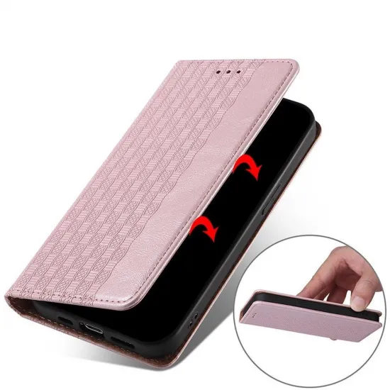 Magnet Strap Case Case for Samsung Galaxy A12 5G Pouch Wallet + Mini Lanyard Pendant Pink