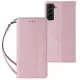 Magnet Strap Case Case for Samsung Galaxy S22 Ultra Pouch Wallet + Mini Lanyard Pendant Pink