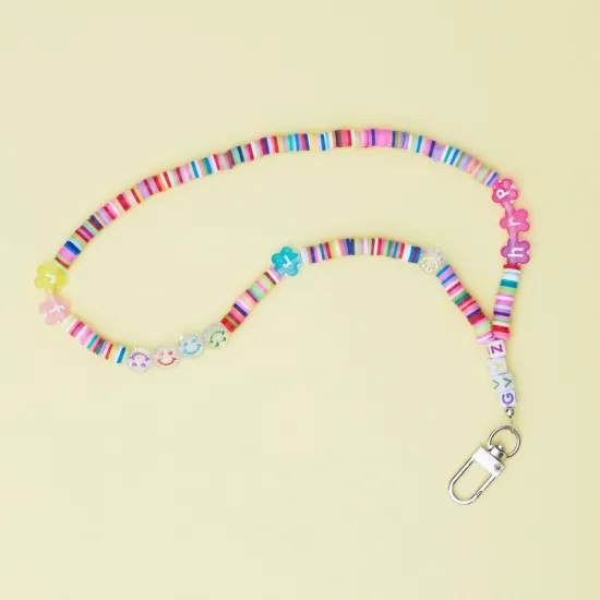 Lanyard for keys, pendant, string beads, pattern 5