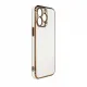Lighting Color Case for Samsung Galaxy A12 5G gold frame gel cover white