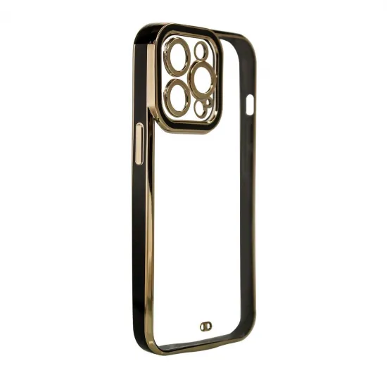 Fashion Case Cover for Xiaomi Redmi Note 11 Pro Gold Frame Gel Cover Black
