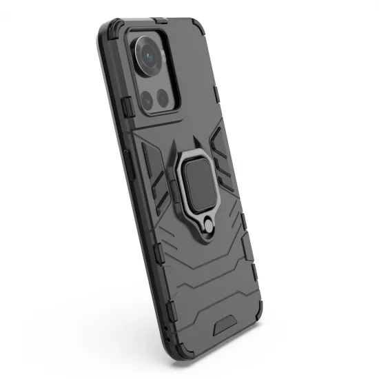 Ring Armor gepanzerte Hybrid-Hülle + magnetischer Halter für OnePlus Ace schwarz