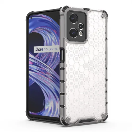Honeycomb case armored cover with Realme 9 Pro gel frame transparent