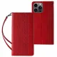 Magnet Strap Case iPhone 14 Pro Case with Flip Wallet Mini Lanyard Stand Red