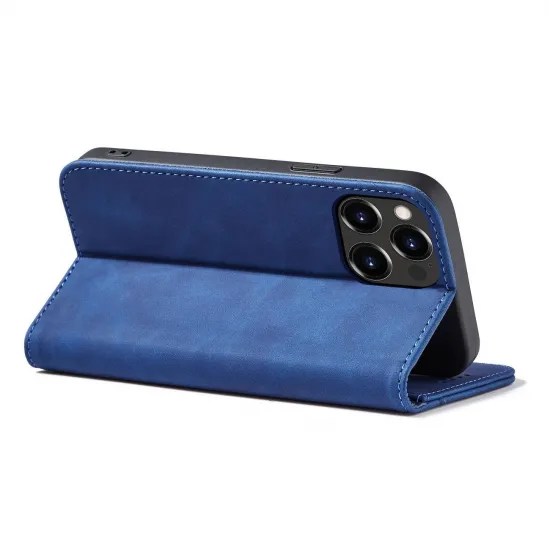 Magnet Fancy Case case for iPhone 14 Pro Max cover with flip wallet stand blue