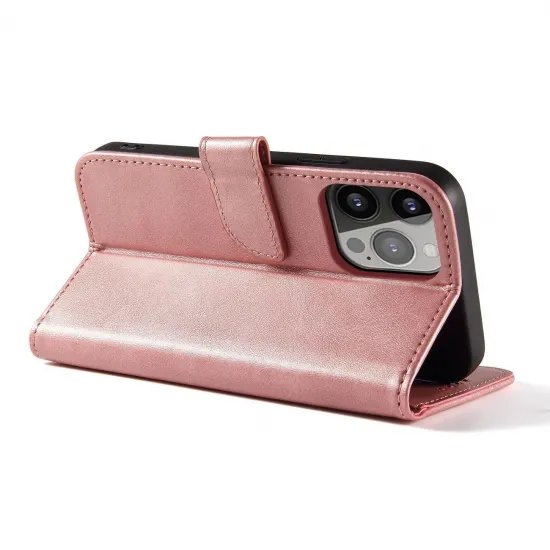 Magnet Case case for iPhone 14 Pro Max flip cover wallet stand pink