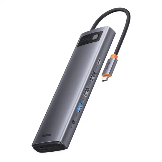 Baseus Metal Gleam multifunctional HUB USB Type C 12in1 HDMI / DP / USB Type C / minijack 3.5mm / RJ45 / SD (WKWG020213)