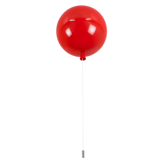 GloboStar® BALLOON 00652 Μοντέρνο Παιδικό Φωτιστικό Οροφής Μονόφωτο Κόκκινο Πλαστικό Μπάλα Φ30 x Υ33cm