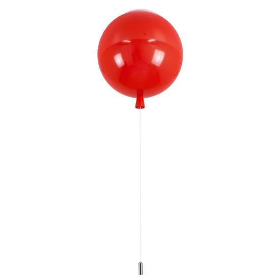 GloboStar® BALLOON 00652 Μοντέρνο Παιδικό Φωτιστικό Οροφής Μονόφωτο Κόκκινο Πλαστικό Μπάλα Φ30 x Υ33cm