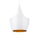 GloboStar® SHANGHAI WHITE 01026-A Μοντέρνο Κρεμαστό Φωτιστικό Οροφής Μονόφωτο 1 x E27 Λευκό Μεταλλικό Καμπάνα Φ25 x Υ30cm