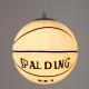 GloboStar® SPALDING NBA 01031 Μοντέρνο Κρεμαστό Παιδικό Φωτιστικό Οροφής Μονόφωτο 1 x E27 Λευκό Μαύρο Γυάλινο Φ25 x Υ25cm