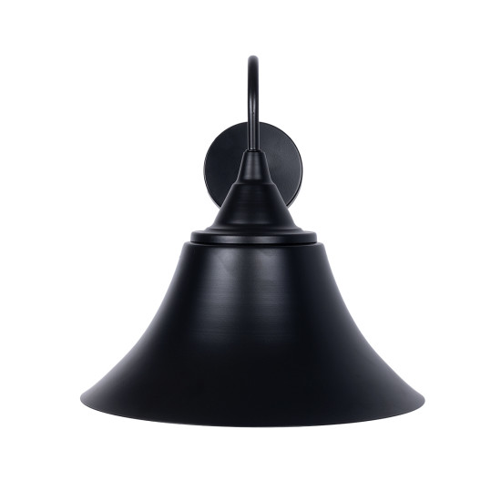 GloboStar® BELL 01038 Vintage Industrial Φωτιστικό Τοίχου - Απλίκα Μονόφωτο 1 x E27 AC 220-240V IP20 - Μ35 x Π28.5 x Υ30cm - Μαύρο Καμπάνα