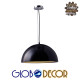 GloboStar® SERENIA BLACK 01151 Μοντέρνο Κρεμαστό Φωτιστικό Οροφής Μονόφωτο 1 x E27 AC220-240V - Φ40 x Υ20cm - Μαύρο Γύψινο Καμπάνα - 5 Χρόνια Εγγύηση