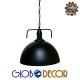 GloboStar® LARKIN 01175 Vintage Κρεμαστό Φωτιστικό Οροφής Μονόφωτο 1 x E27 AC220-240V - Φ30 x Υ28cm - Μαύρο Μεταλλικό Καμπάνα