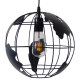 GloboStar® EARTH 01205 Vintage Industrial Κρεμαστό Φωτιστικό Οροφής Μονόφωτο 1 x E27 Μαύρο Μεταλλικό Πλέγμα Φ30 x Υ30cm