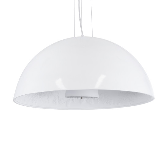 GloboStar® SERENIA WHITE 01271 Μοντέρνο Κρεμαστό Φωτιστικό Οροφής Μονόφωτο 1 x E27 AC220-240V IP20 - Φ60 x Υ30cm - Λευκό Γύψινο Καμπάνα - 5 Χρόνια Εγγύηση