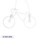 GloboStar® BIKE 01300 Vintage Κρεμαστό Φωτιστικό Οροφής Δίφωτο 2 x E27 AC220-240V IP20 - Μ67 x Π3.5 x Υ41cm - Λευκό Μεταλλικό